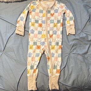 Little Sleepies Check Mates Animals 3-6M onesie